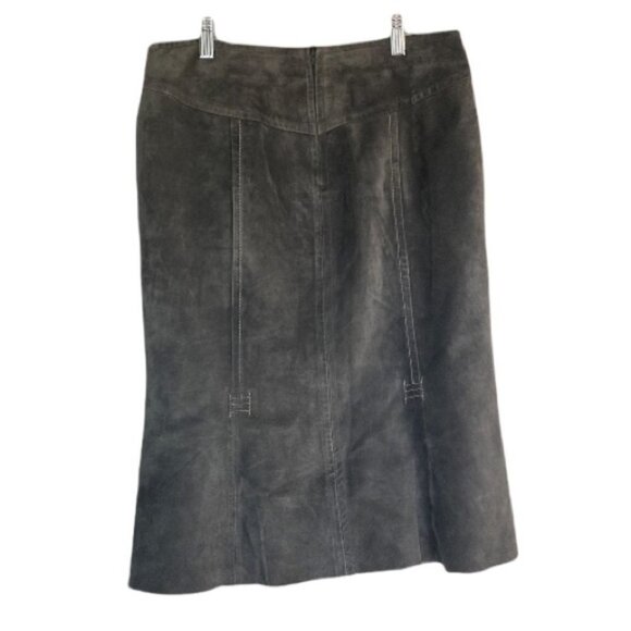 DANIER Leather Suede Green Skirt Womens Size 6 - Picture 2 of 8